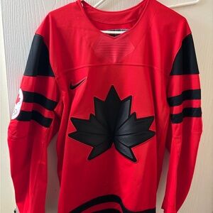 Red and Black Nike Team Canada NHL Jersey